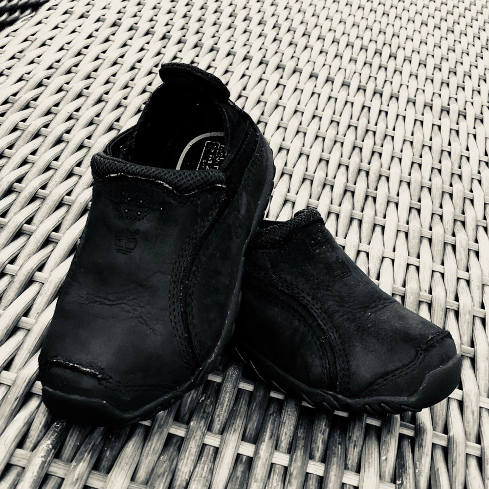 Timberland black boy slip-on shoes